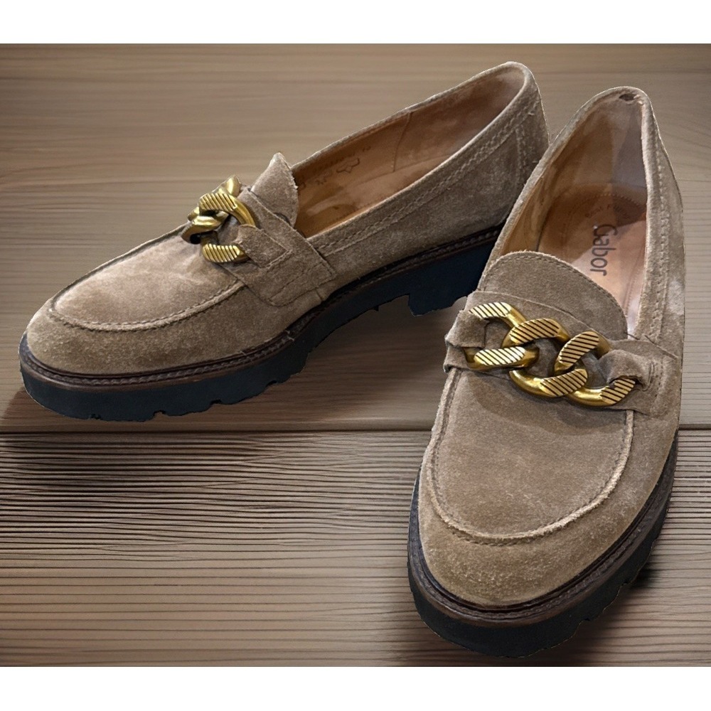WOMEN'S GABOR SHOES | DREAMVELOUR FARRO LOAFER SHOE | TAUPE | Sz10 | Academia